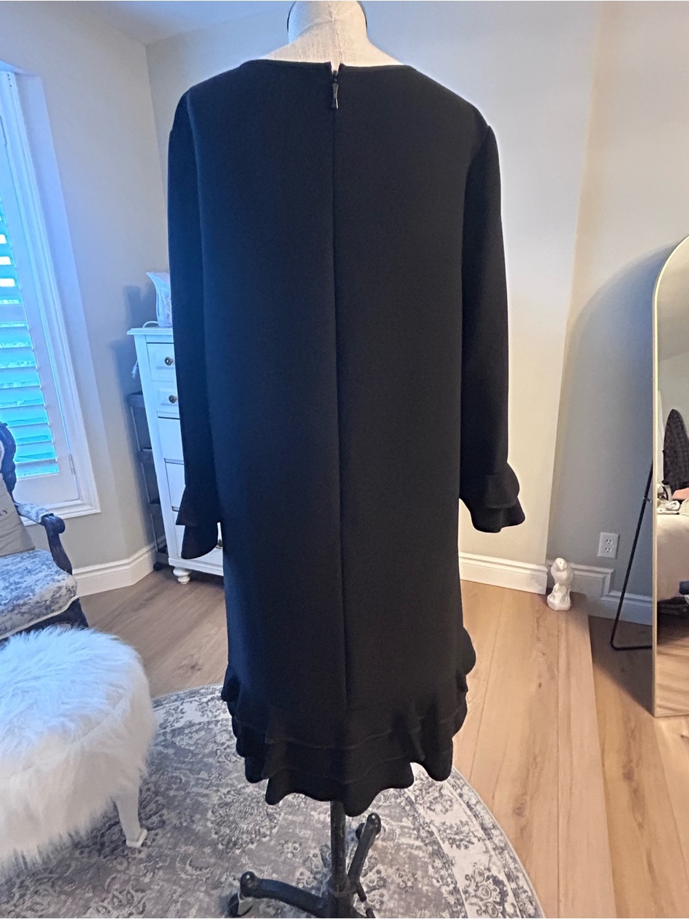 kate spade Black Ruffle-Hem Shift Dress - Picture 2 of 3